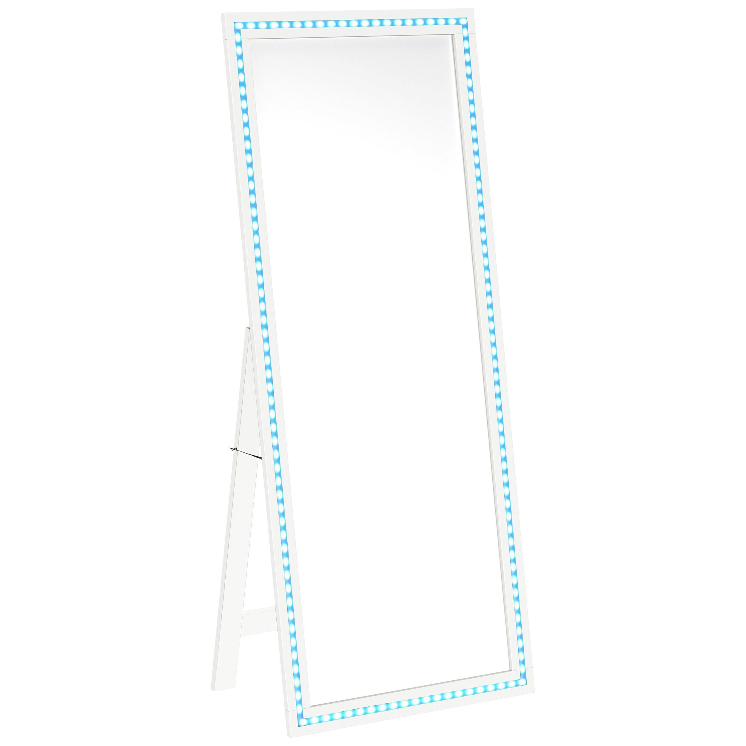 Coaster Furniture Windrose 960963 28 x 67 Inch Tempered LED Standing Mirror - White IMAGE 7