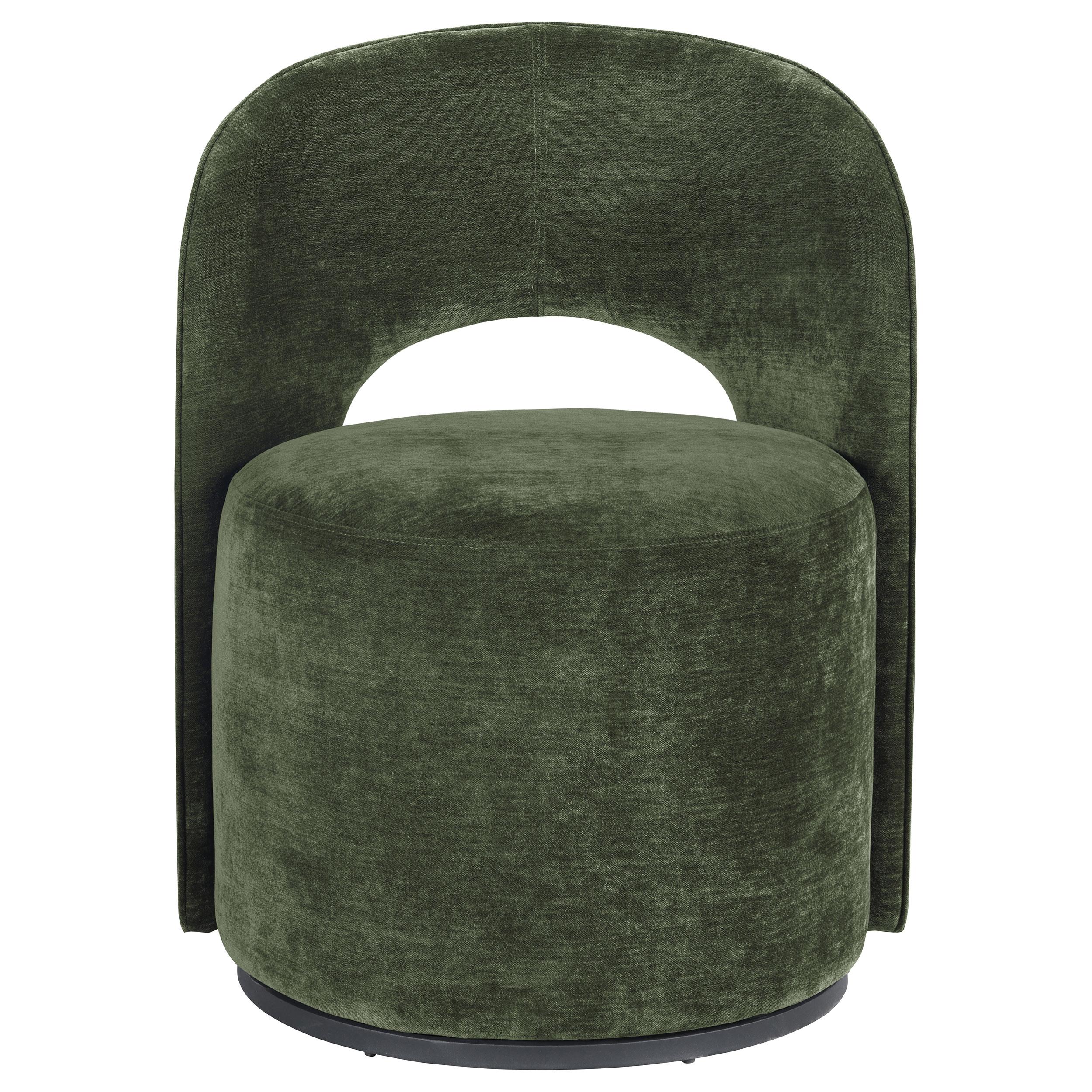 Coaster Furniture Harjo 907530 Velvet Upholstered Swivel Accent Chair - Olive Green IMAGE 3