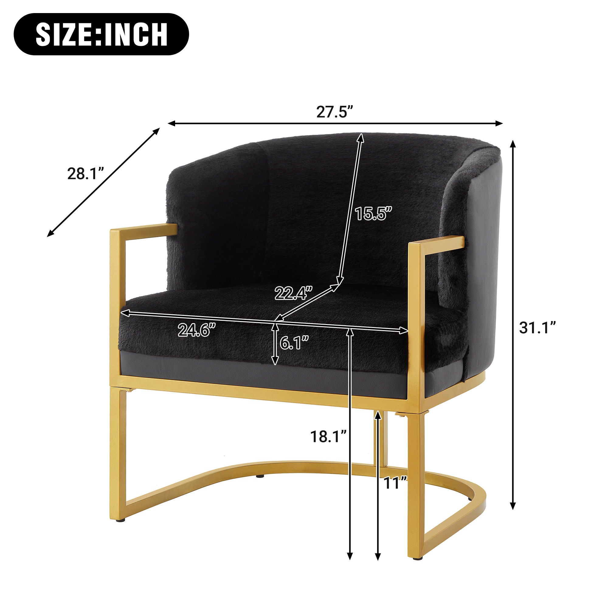 Upholstered Reading Accent Armchair For Living Room
