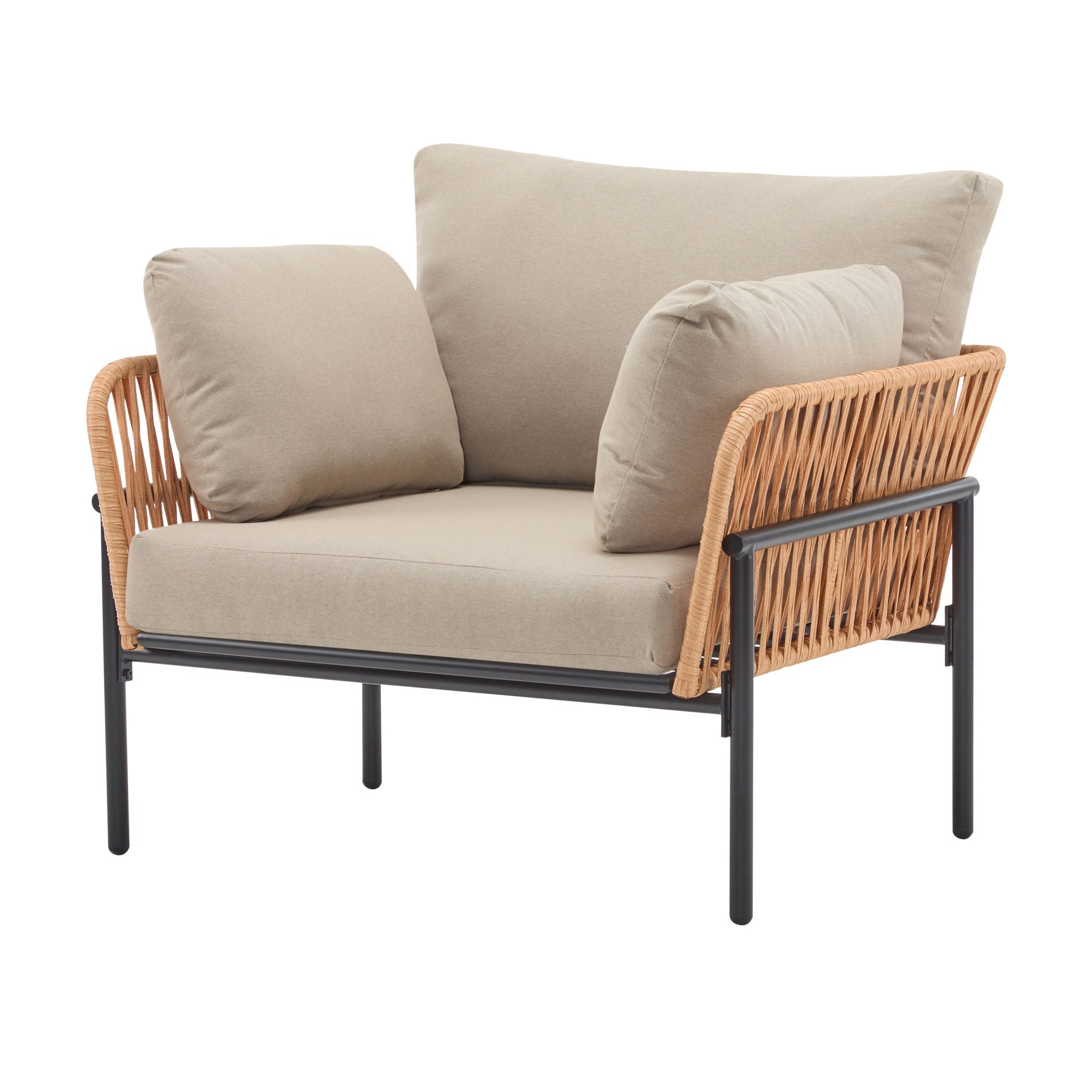 Rope Lounge Chair With Cushions For Modern Spaces