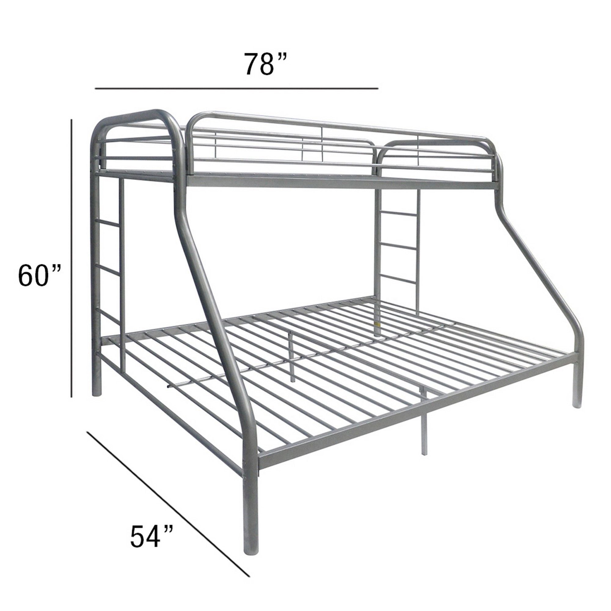 Tritan - Twin / Full Bunk Bed - Silver