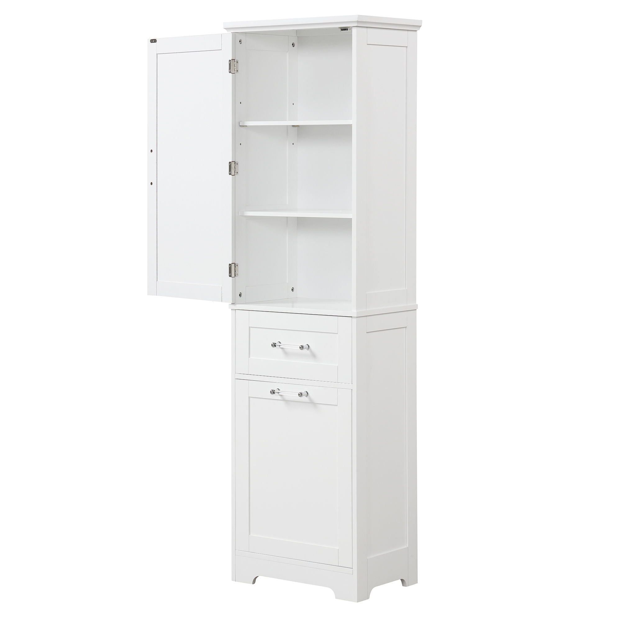 Tall Freestanding Bathroom Storage Cabinet With Adjustable Shelf And 2 Drawers
