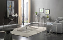 Modrest Trinity Modern Glass & Stainless Steel Console Table