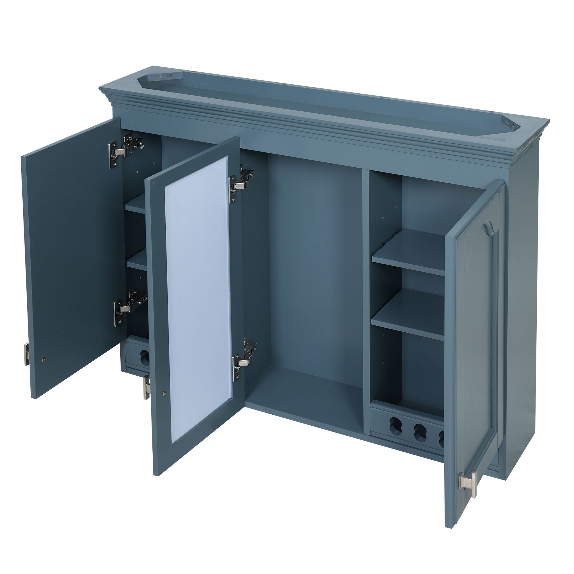 Wall Mount Mirror Cabinet With Adjustable Shelves, Soft Closing Hinges
