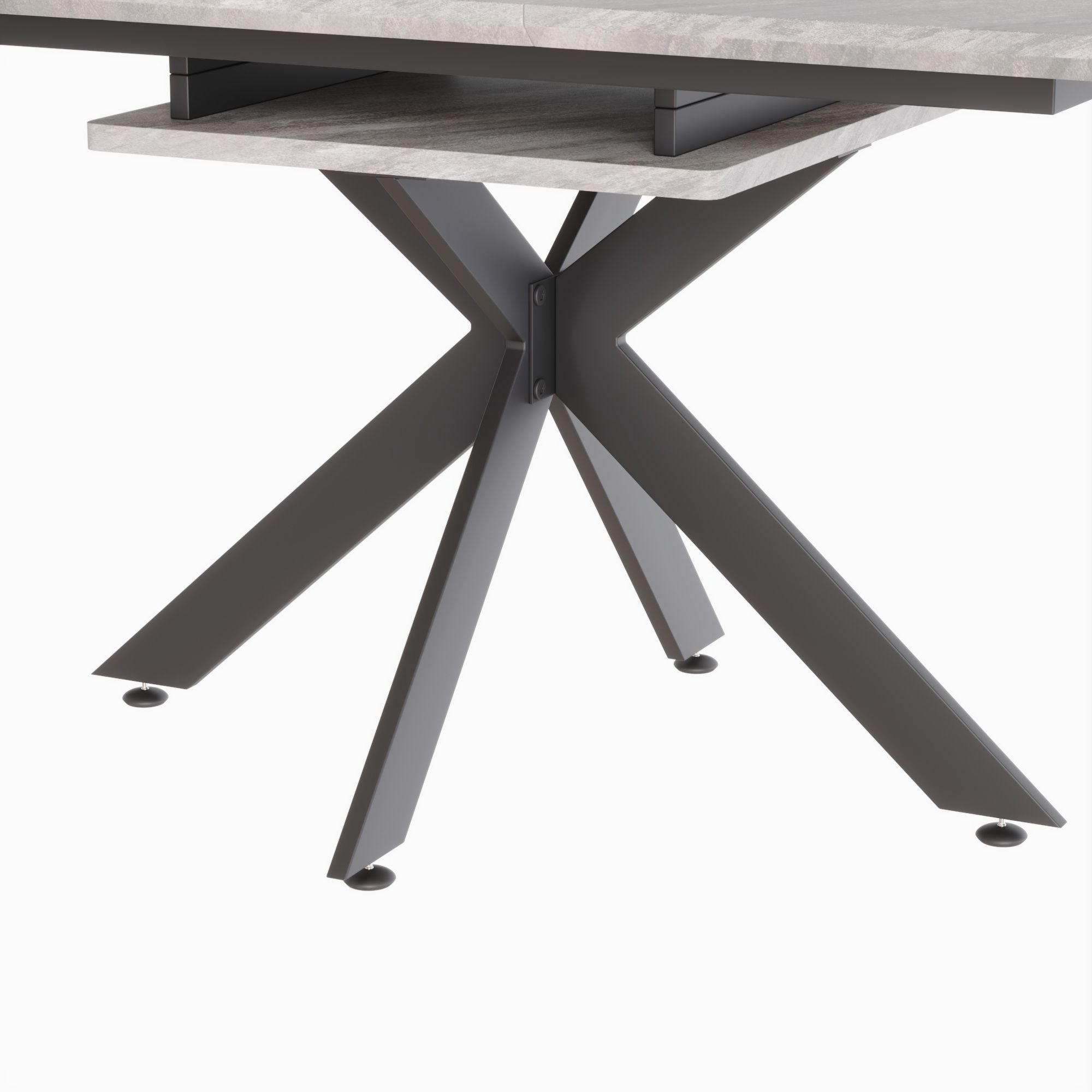 Modern Extendable Dining Table Set For 6 - 8 - Black / Gray