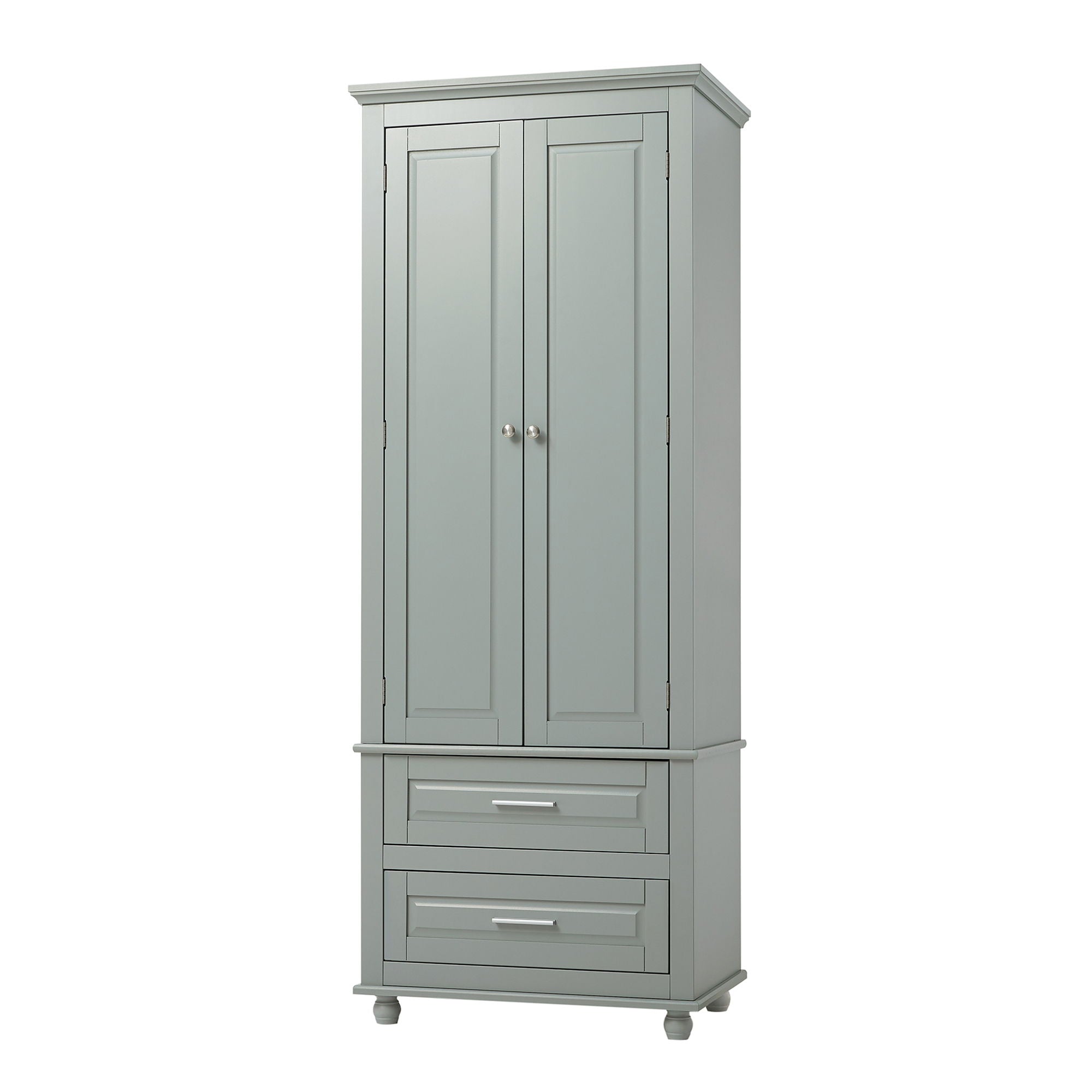 Tall Storage Cabinet With 2 Drawers For Bathroom