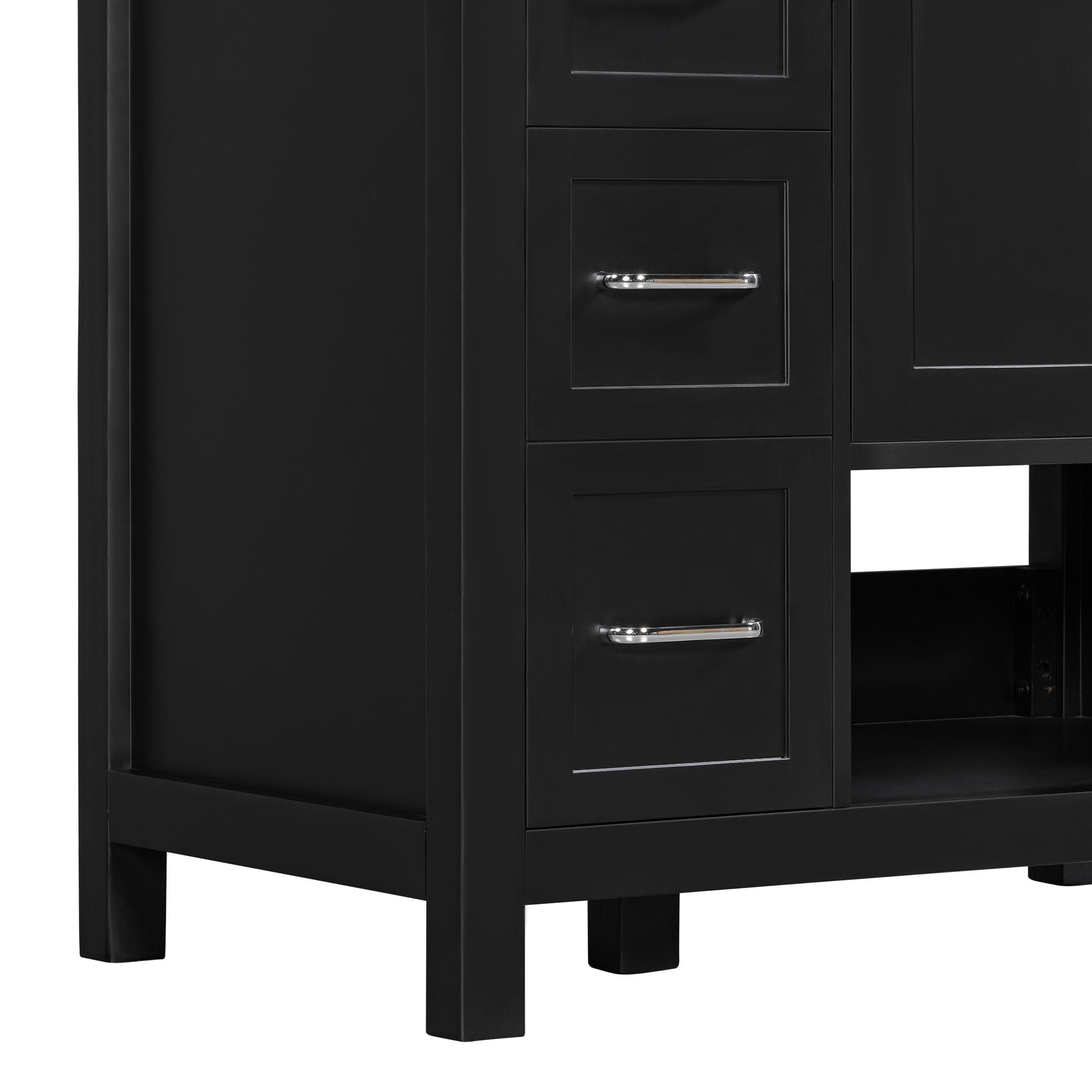 Bathroom Vanity With Sink Top, Bathroom Vanity Cabinet With 2 Doors And 2 Drawers, Open Shelf