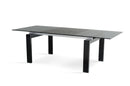 A&X Stratton Modern Black Extendable Dining Table