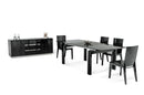 A&X Stratton Modern Black Extendable Dining Table