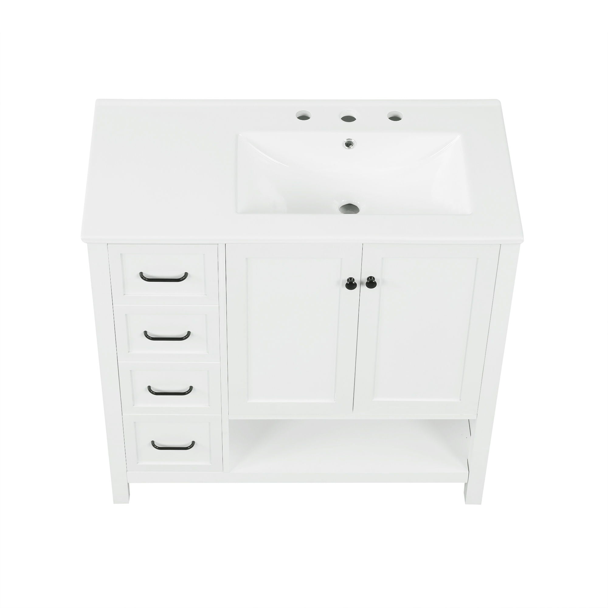 Modern Bathroom Vanity With Sink Top, 2 Doors And 2 Drawers