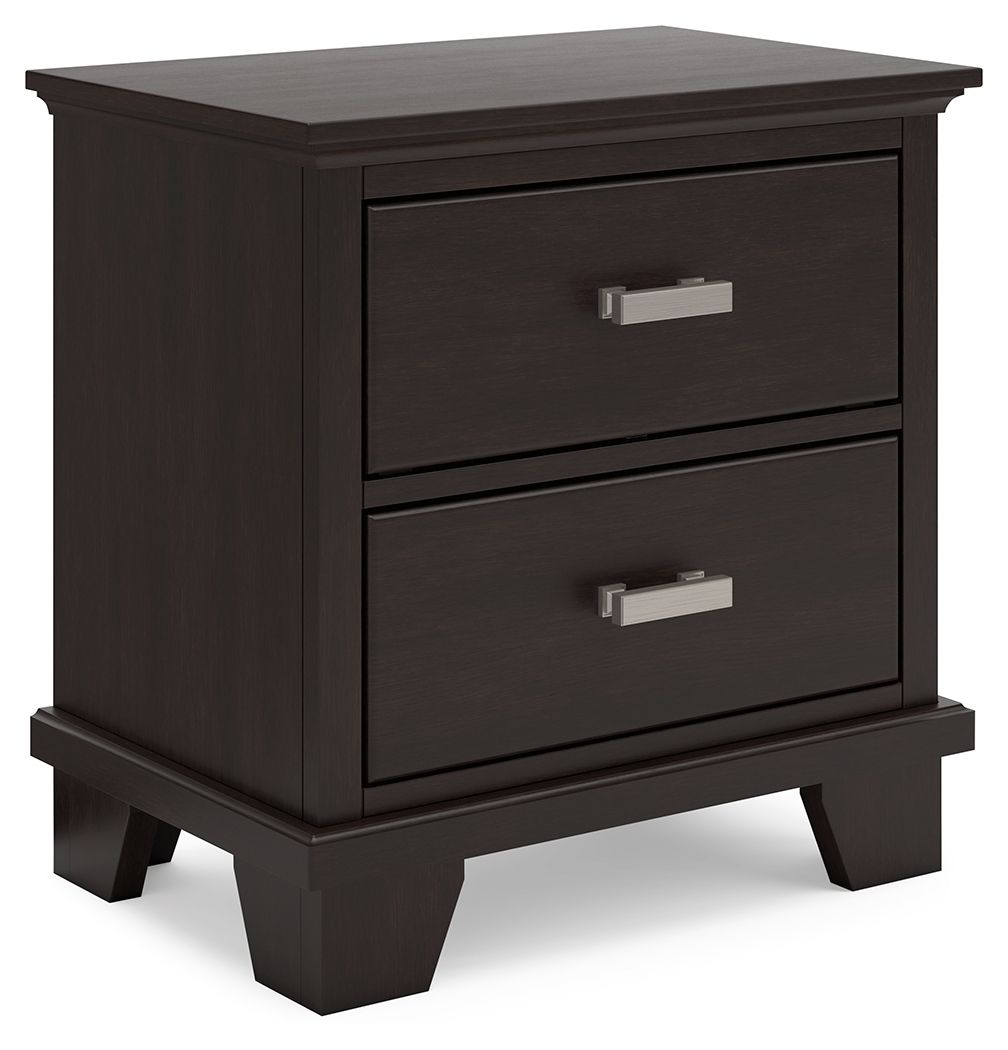 Covetown - Two Drawer Night Stand - Dark Brown