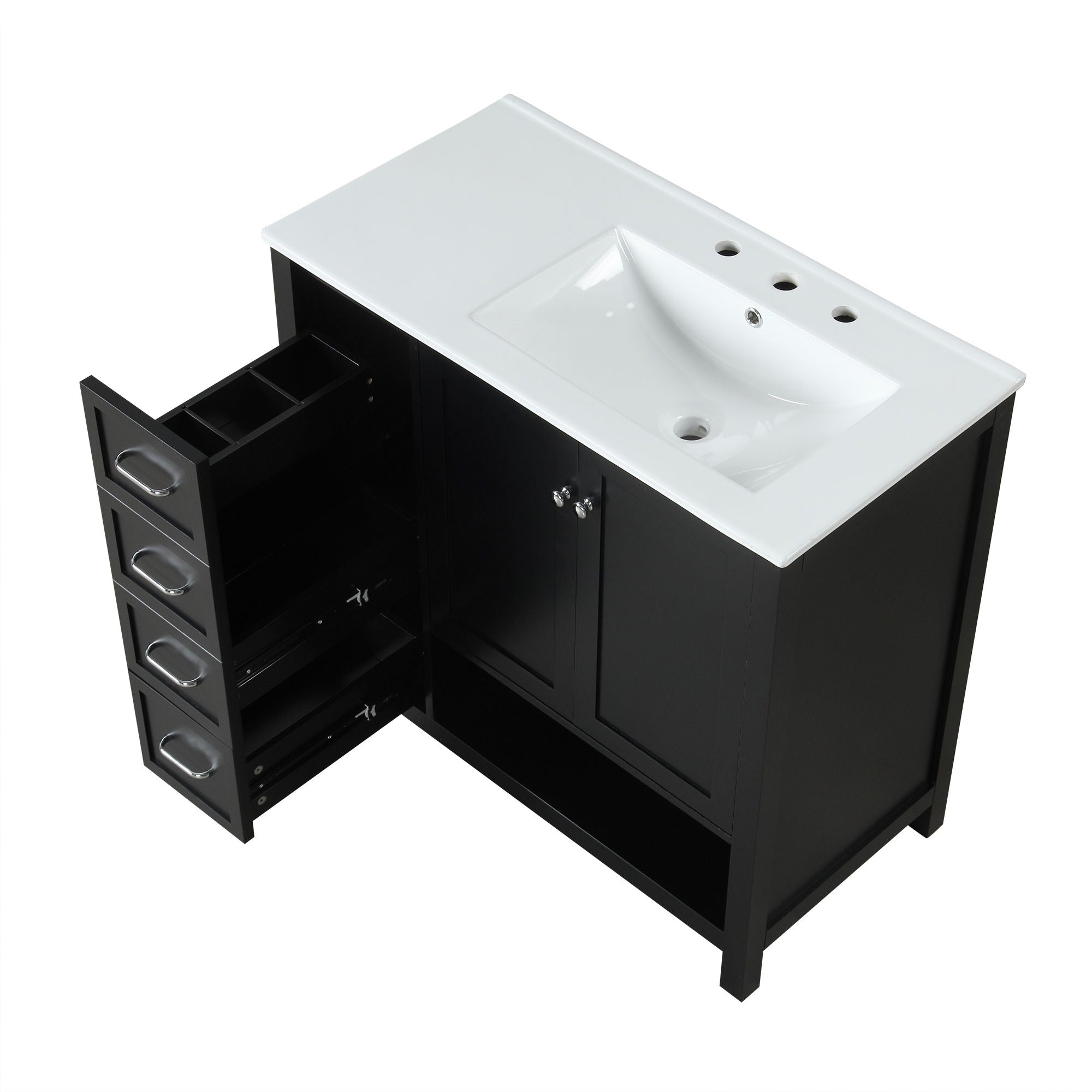 Modern Bathroom Vanity With Sink Top, 2 Doors And 2 Drawers