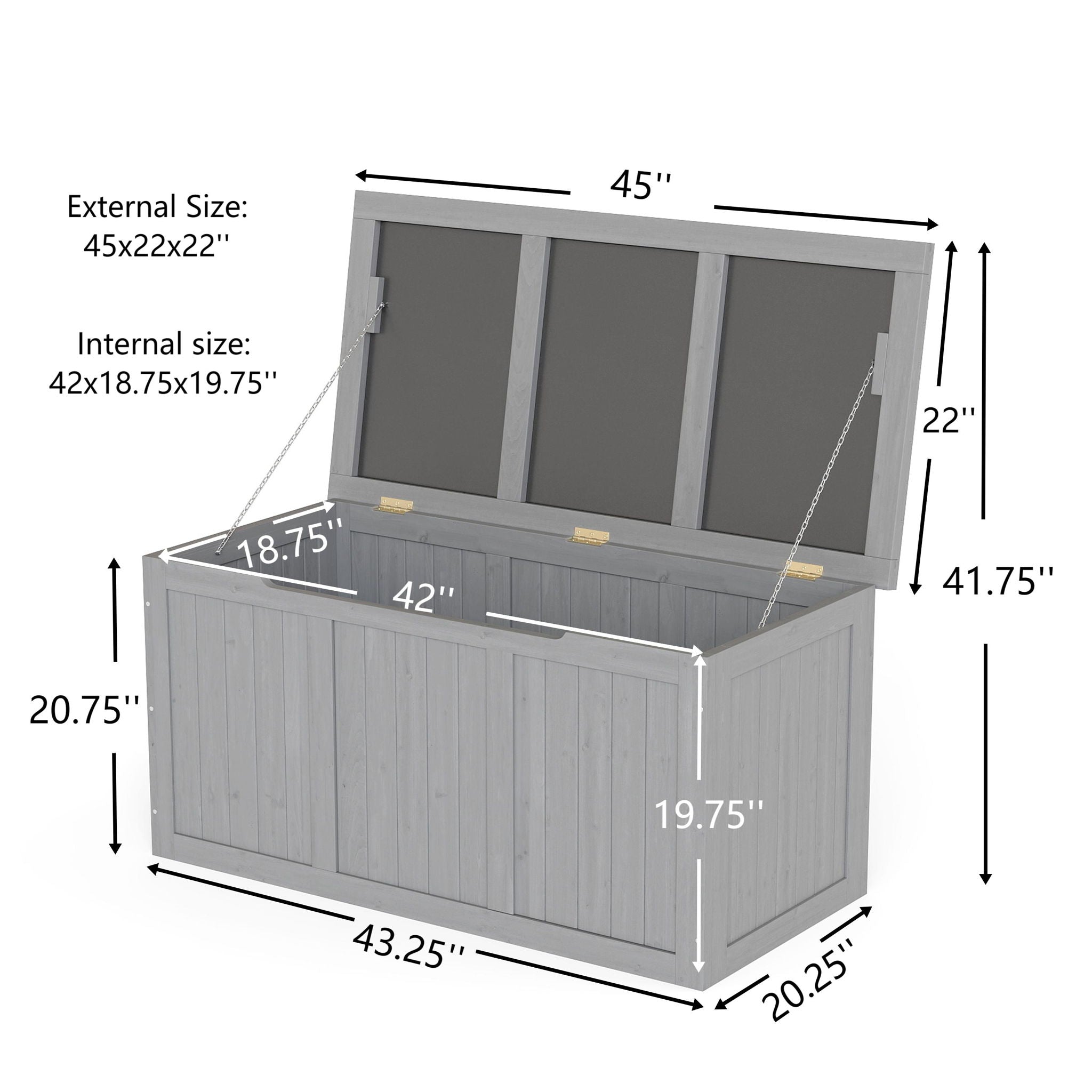 Outdoor Deck Box, Storage With Seat & Table Top