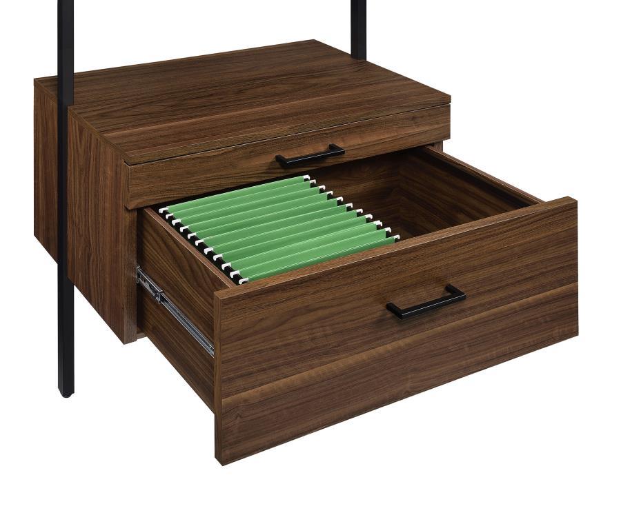 Owens - 3 Piece Wall Mounted Bookshelf Set - Walnut