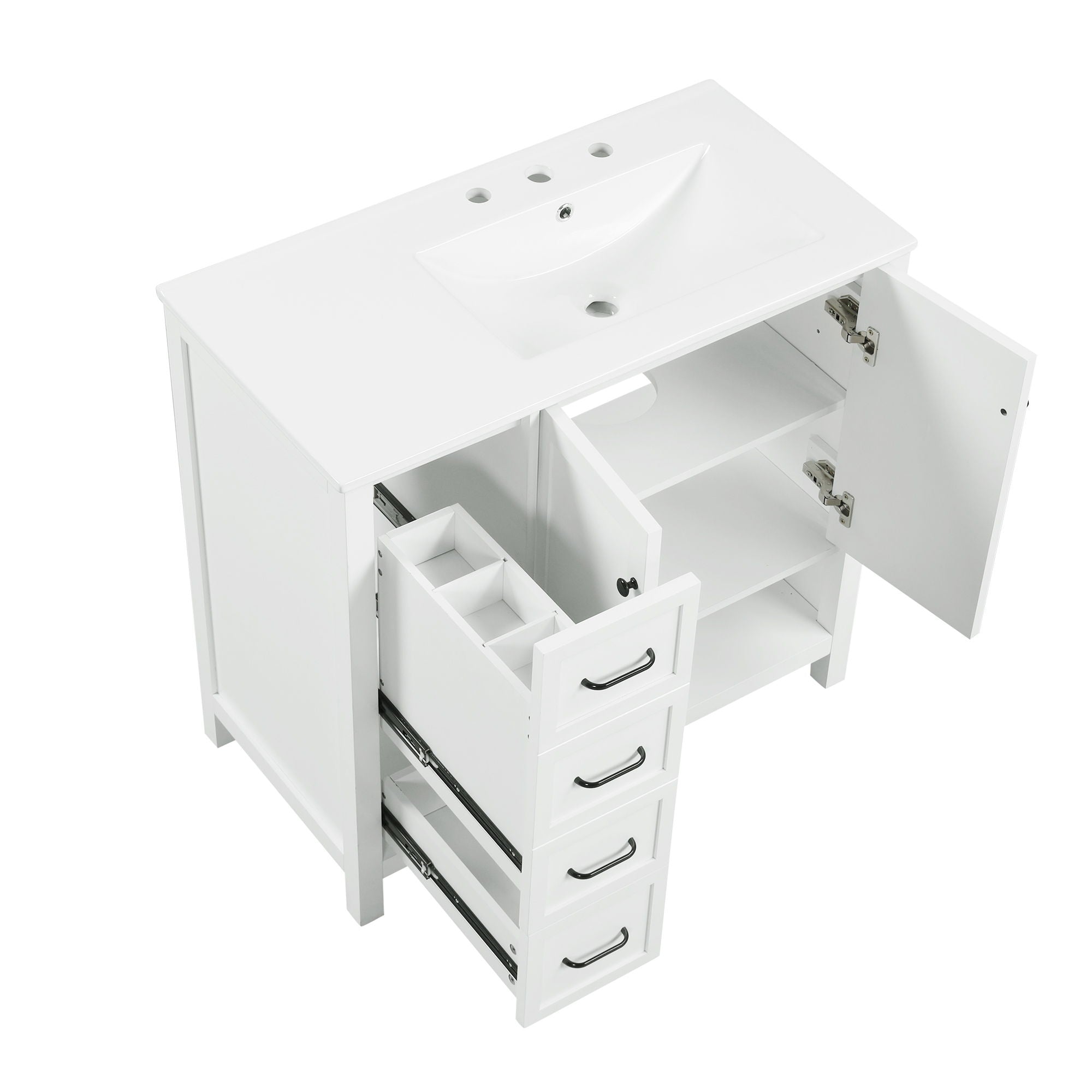 Modern Bathroom Vanity With Sink Top, 2 Doors And 2 Drawers