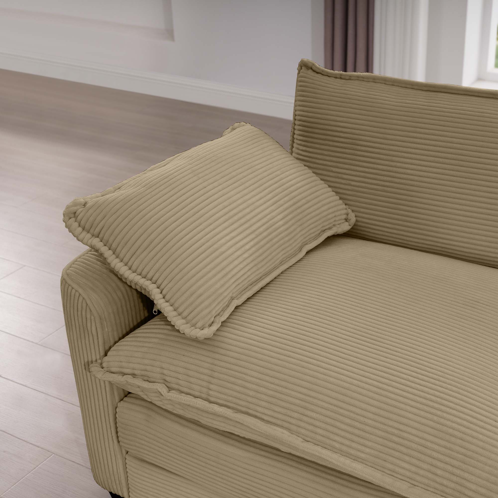 Oversized Modular Cushion Sofa With Ottoman, Low Back, Deep Seating Sofa Set