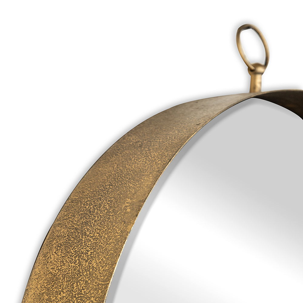 Round Mirror, Circle Mirror With Iron Frame For Living Room Bedroom Vanity Entryway, Hallway