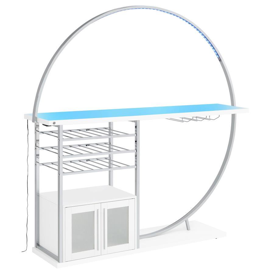 Risley - 2-Door Circular LED Home Bar With Wine Storage