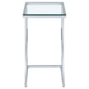 Cayden Rectangular Glass Top Sofa Side Table Chrome