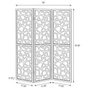 Nailan 3-Panel Room Divider Folding Screen Black Open Mosaic