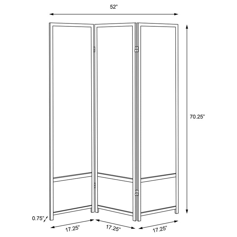 Calix 3-Panel Room Divider Folding Shoji Screen Black