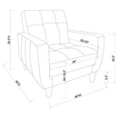 Aaron Upholstered Track Arm Tufted Accent Chair Black