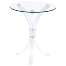 Laning Round Glass Top Acrylic Side Table Clear
