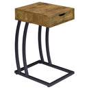 Troy 1-drawer C-Shaped Side Table Power Outlet Cappuccino