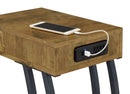 Troy 1-drawer C-Shaped Side Table Power Outlet Cappuccino