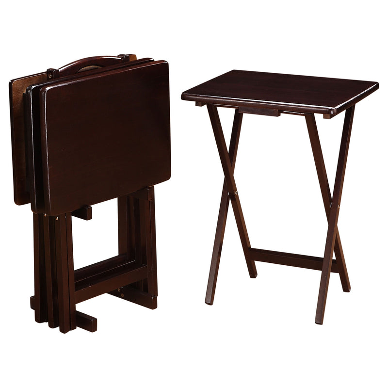 Donna  TV Tray Table Set with Stand Black