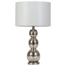 Mineta 27-inch Drum Shade Stacked Table Lamp Antique Silver