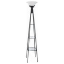 Gianni 70-inch 3-shelf Frosted Torchiere Floor Lamp Black