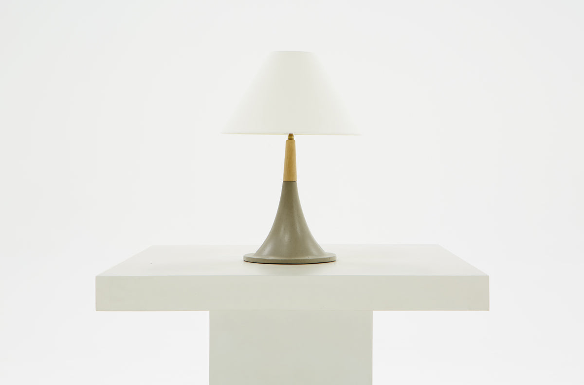 Modrest Nunez Modern Concrete & Oak Table Lamp