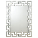 Forman 38 x 48 Inch Greek Motif Frameless Wall Mirror Silver