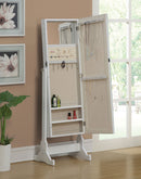 Yvonne Cheval Mirror with Jewelry Storage Dove Grey