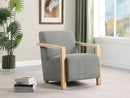 Diego Upholstered Accent Arm Chair with Wood Arms Honey