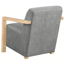 Diego Upholstered Accent Arm Chair with Wood Arms Honey