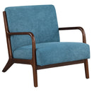 Foster Upholstered Wood Frame Accent Chair Honey