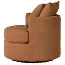 Debbie Upholstered Swivel Accent Chair Camel