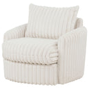 Sarco Corduroy Upholstered Swivel Accent Arm Chair Ivory
