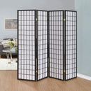 Roberto 4-Panel Room Divider Folding Shoji Screen Black