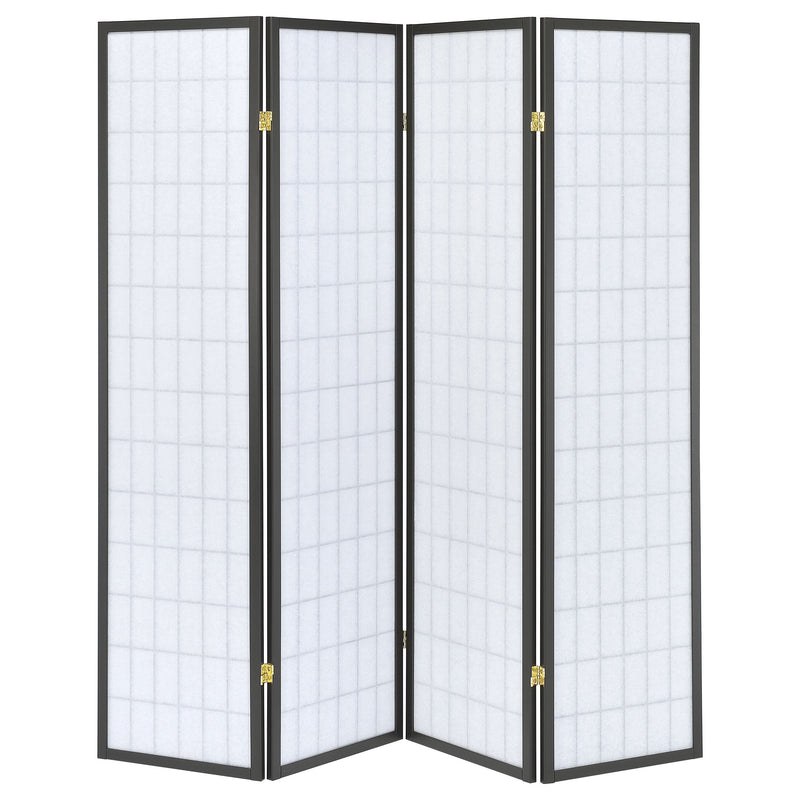 Roberto 4-Panel Room Divider Folding Shoji Screen Black