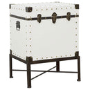 Nancy Upholstered Vintage Side Table Storage Trunk White