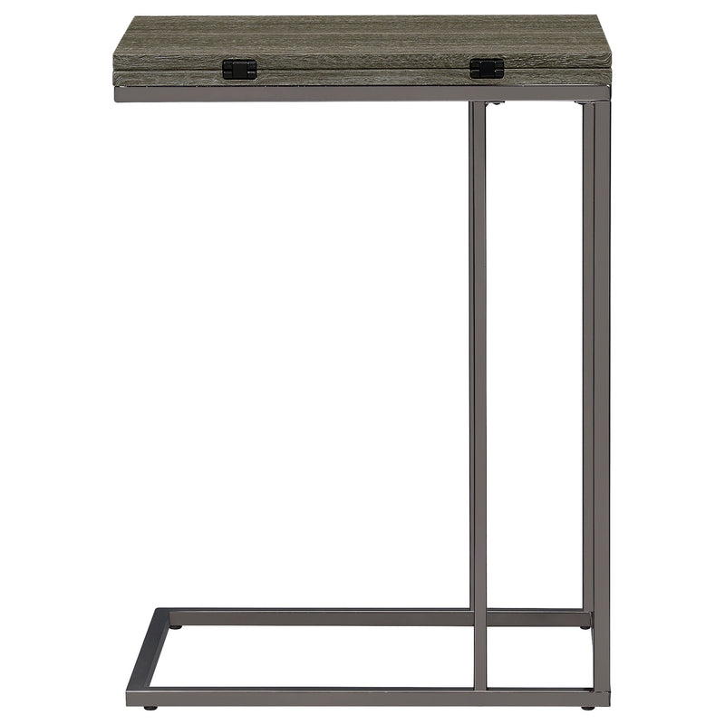 Pedro Expandable C-Shaped Sofa Side Table Chestnut