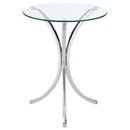 Eloise Round Glass Top Accent Side Table Chrome