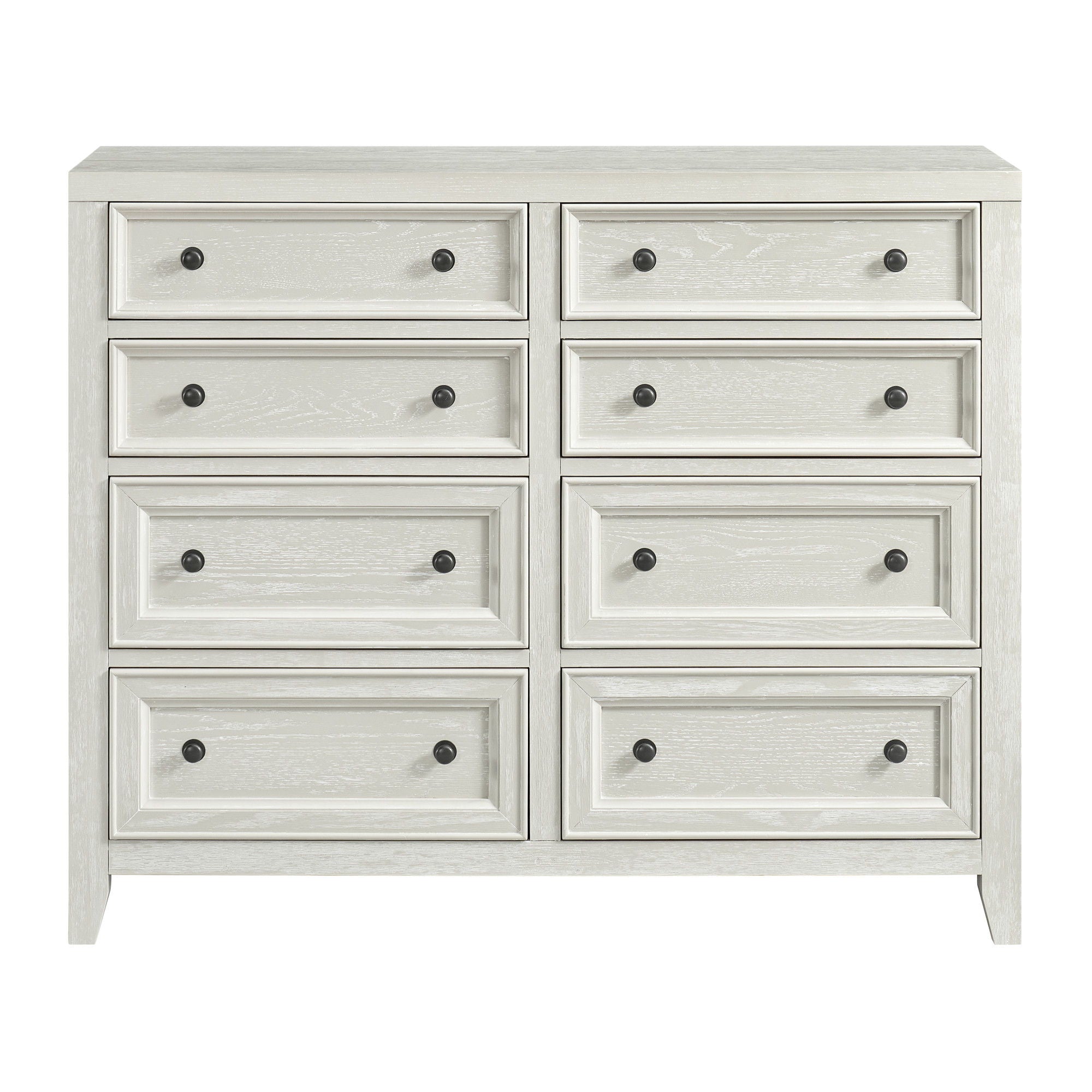 8 Drawer Dresser With Framed Fronts And Smooth Metal Glides