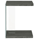 Colby Engineered Wood C-Shaped Side Table Weathered Grey