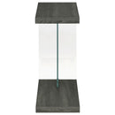 Colby Engineered Wood C-Shaped Side Table Weathered Grey