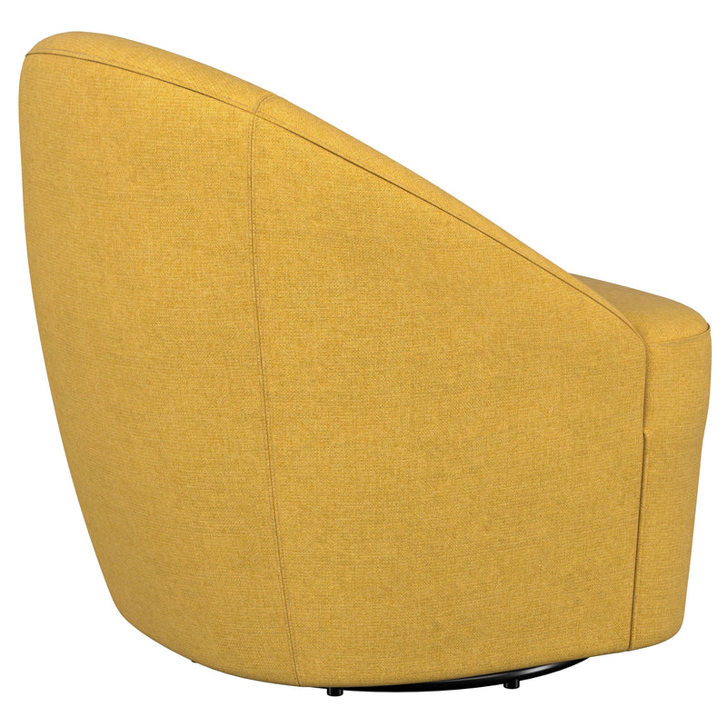 Leon Upholstered Barrel Accent Swivel Chair Hunter Green