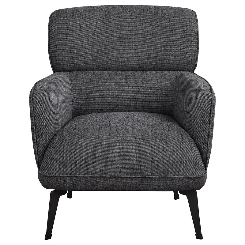 Andrea Upholstered Crecent Arm Accent Chair Orange
